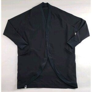 Five Dancewear Open Front Sweater Womens Small Black Long Sleeve Oversized Top